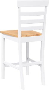 vidaXL Hokery barowe 2 szt. Białe lite drewno gumowe 7