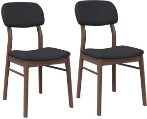 vidaXL Krzesła do jadalni z poduszkami 2 szt. lite drewno gumowe 2