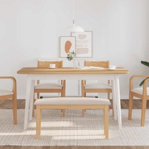 vidaXL Ławka 90 cm Drewno lite Guma 3