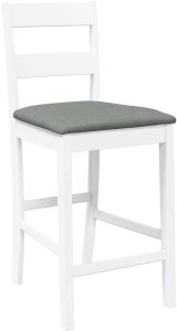 vidaXL Hokery barowe z poduszkami 2 szt. Białe lite drewno gumowe 4