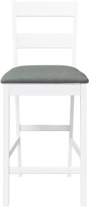 vidaXL Hokery barowe z poduszkami 2 szt. Białe lite drewno gumowe 5