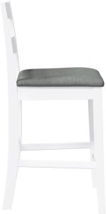 vidaXL Hokery barowe z poduszkami 2 szt. Białe lite drewno gumowe 6