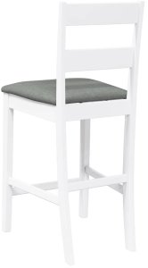 vidaXL Hokery barowe z poduszkami 2 szt. Białe lite drewno gumowe 7