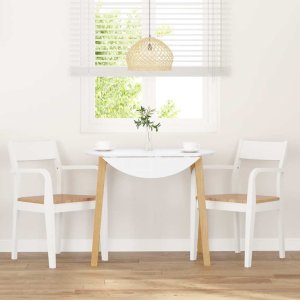 vidaXL Krzesła do jadalni 2 szt. Białe lite drewno gumowe 3