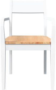 vidaXL Krzesła do jadalni 2 szt. Białe lite drewno gumowe 5