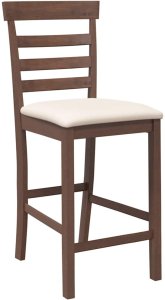 vidaXL Hokery barowe z poduszkami 2 szt. Brązowe lite drewno gumowe 4