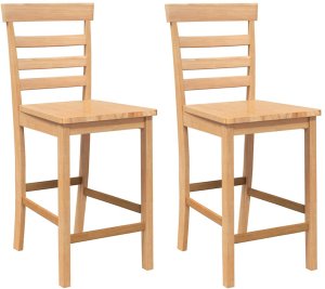 vidaXL Hokery barowe 2 szt. drewno lite guma 2