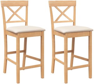 vidaXL Hokery barowe z poduszkami 2 szt. guma 2