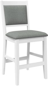 vidaXL Hokery barowe z poduszkami 2 szt. Białe lite drewno gumowe 4