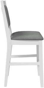 vidaXL Hokery barowe z poduszkami 2 szt. Białe lite drewno gumowe 6