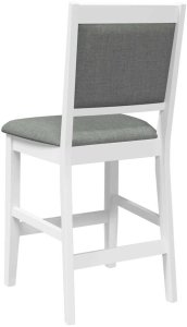 vidaXL Hokery barowe z poduszkami 2 szt. Białe lite drewno gumowe 7