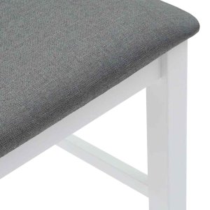 vidaXL Hokery barowe z poduszkami 2 szt. Białe lite drewno gumowe 8