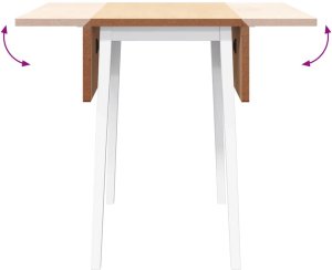 vidaXL Stół jadalny biały lite drewno guma 9