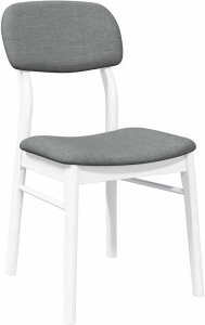 vidaXL Krzesła do jadalni z poduszkami 2 szt. Białe lite drewno gumowe 4