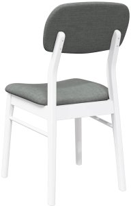 vidaXL Krzesła do jadalni z poduszkami 2 szt. Białe lite drewno gumowe 7