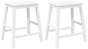 vidaXL Krzesła barowe 2 szt. Białe lite drewno gumowe 2