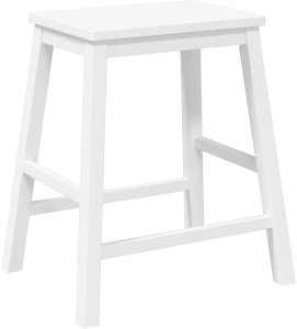 vidaXL Krzesła barowe 2 szt. Białe lite drewno gumowe 4