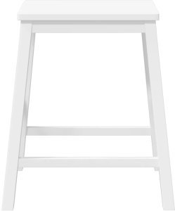 vidaXL Krzesła barowe 2 szt. Białe lite drewno gumowe 5