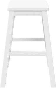 vidaXL Krzesła barowe 2 szt. Białe lite drewno gumowe 6