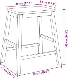 vidaXL Krzesła barowe 2 szt. Białe lite drewno gumowe 9