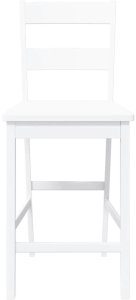 vidaXL Hokery barowe 2 szt. Białe lite drewno gumowe 5