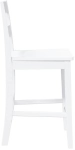 vidaXL Hokery barowe 2 szt. Białe lite drewno gumowe 6