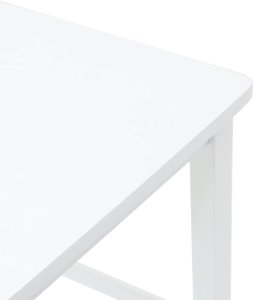 vidaXL Hokery barowe 2 szt. Białe lite drewno gumowe 8