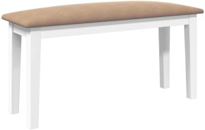 vidaXL Ławka 90 cm Biała lite drewno guma 2