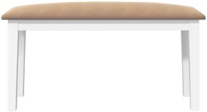 vidaXL Ławka 90 cm Biała lite drewno guma 4