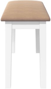 vidaXL Ławka 90 cm Biała lite drewno guma 5