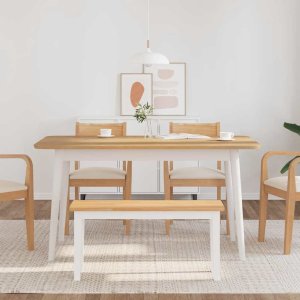 vidaXL Ławka 90 cm Drewno lite Guma 3