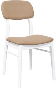 vidaXL Krzesła do jadalni z poduszkami 2 szt. Białe lite drewno gumowe 4