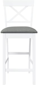 vidaXL Hokery barowe z poduszkami 2 szt. Białe lite drewno gumowe 5