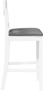 vidaXL Hokery barowe z poduszkami 2 szt. Białe lite drewno gumowe 6