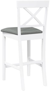 vidaXL Hokery barowe z poduszkami 2 szt. Białe lite drewno gumowe 7