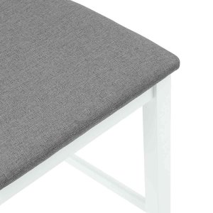 vidaXL Hokery barowe z poduszkami 2 szt. Białe lite drewno gumowe 8