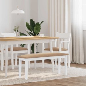 Ławka 110 cm Biała lite drewno guma Lumarko! Lumarko! 1