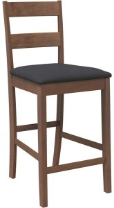 vidaXL Hokery barowe z poduszkami 2 szt. Brązowe lite drewno gumowe 4