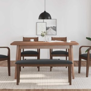 vidaXL Ławka 110 cm Brązowa lite drewno guma 3