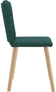 vidaXL Krzesła do jadalni 4 szt. Ciemnozielona tkanina 5