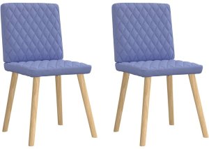 vidaXL Krzesła do jadalni 2 szt. Jeans Niebieski Tkanina 2