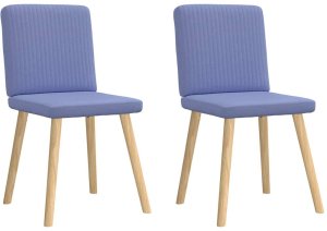 vidaXL Krzesła do jadalni 2 szt. Jeans Niebieski Tkanina 2