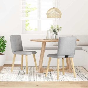 vidaXL Krzesła do jadalni 2 szt. Tkanina Cloud Grey 2