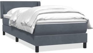 vidaXL Łóżko kontynentalne z materacem, ciemnoszary aksamit, 80x220 cm 2