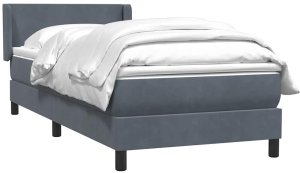 vidaXL Łóżko kontynentalne z materacem, ciemnoszary aksamit, 80x220 cm 3