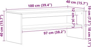 vidaXL Szafka pod telewizor, stare drewno, 100x40x40 cm 10