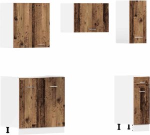 vidaXL Zestaw 11 szafek kuchennych, stare drewno 5