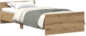 vidaXL Rama łóżka bez materaca, dąb artisan, 75x190 cm 2