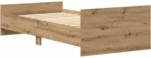 vidaXL Rama łóżka bez materaca, dąb artisan, 75x190 cm 7