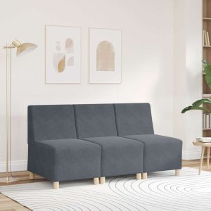 vidaXL Sofa Fotel Ciemnoszary 55 cm Aksamit 3